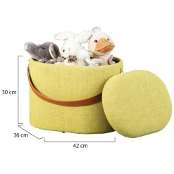 Pouf Giallo Materiale Struttura in Tessuto 42x36x30h cm, - Marmi
