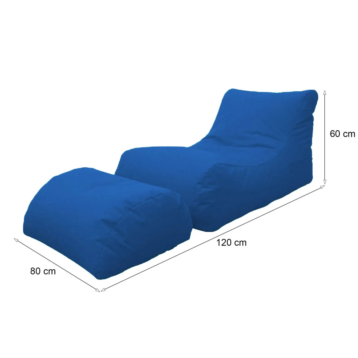 Pouf irregolare blu 120x80x60h cm - Alton