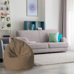 Pouf moderno beige 70x70x110h cm - Azelia