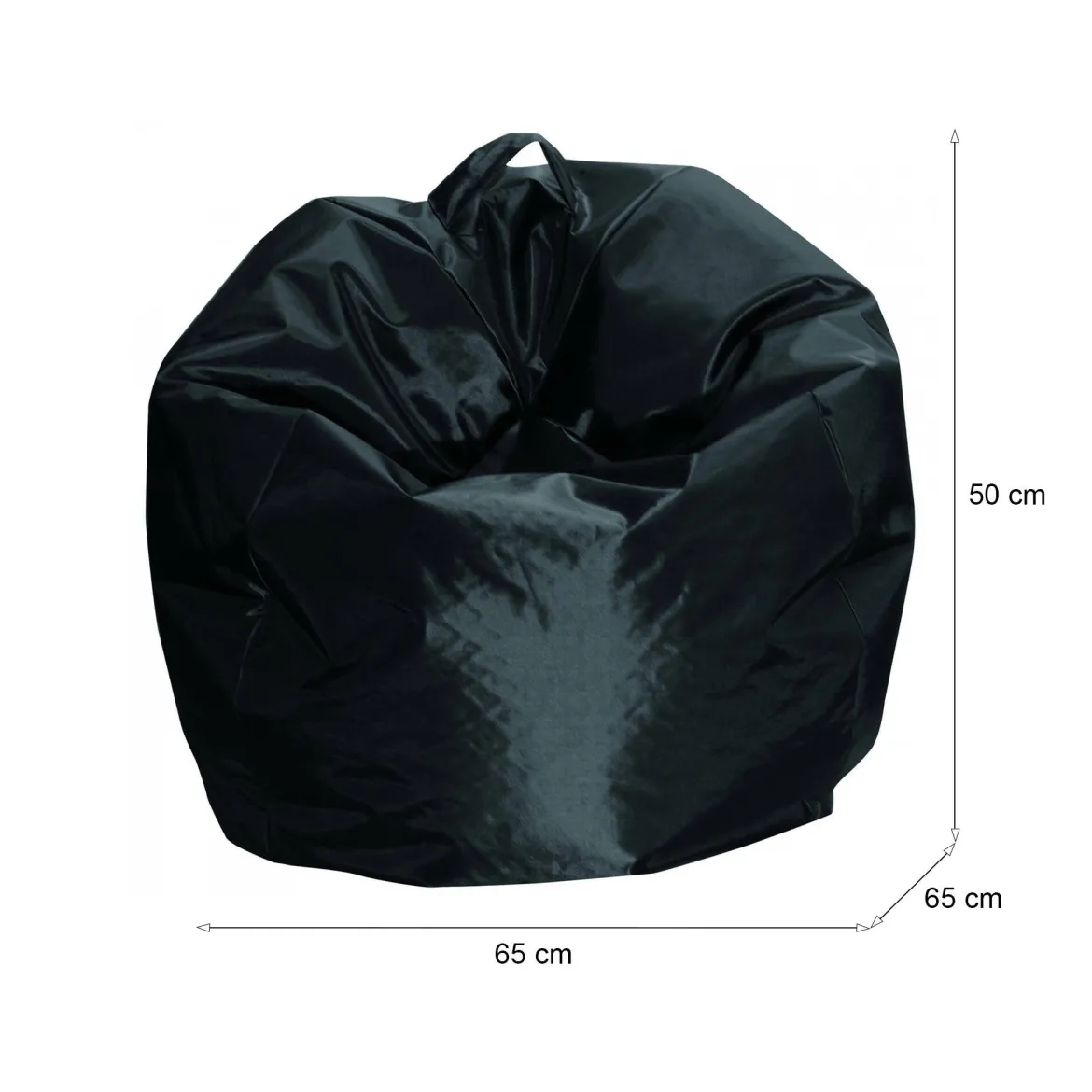 Pouf moderno nero 65x65x50h cm - Ascia