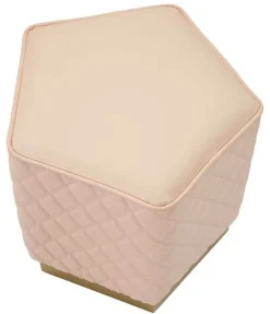 Pouf pentagonale rosa e oro 38x38x38h cm - Suasa
