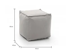 Pouf quadrato bianco 45x45x45h cm - Aron