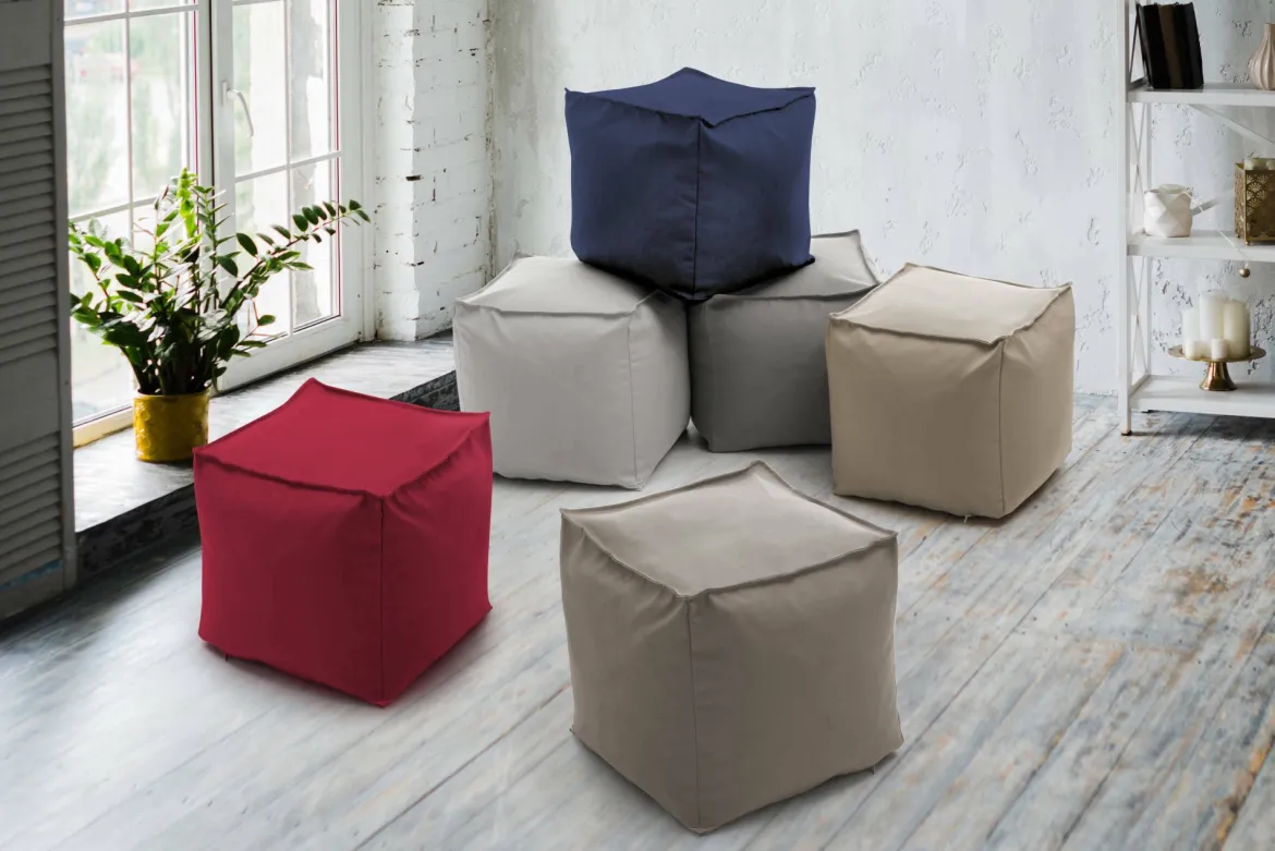 Pouf quadrato blu 45x45x45h cm - Aron