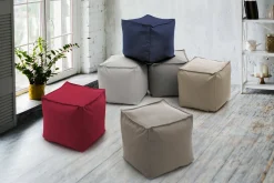 Pouf quadrato grigio 45x45x45h cm - Aron