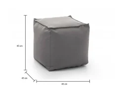 Pouf quadrato grigio 45x45x45h cm - Aron