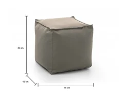 Pouf quadrato tortora 45x45x45h cm - Aron