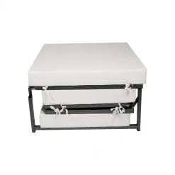 Pouf quadrato tortora 78x78x45h cm - letto Arno