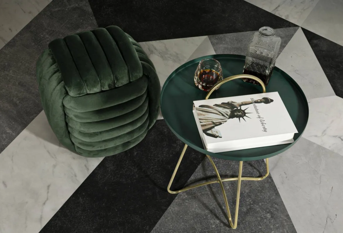 Pouf quadrato verde 45x45x45h cm - Bozzente