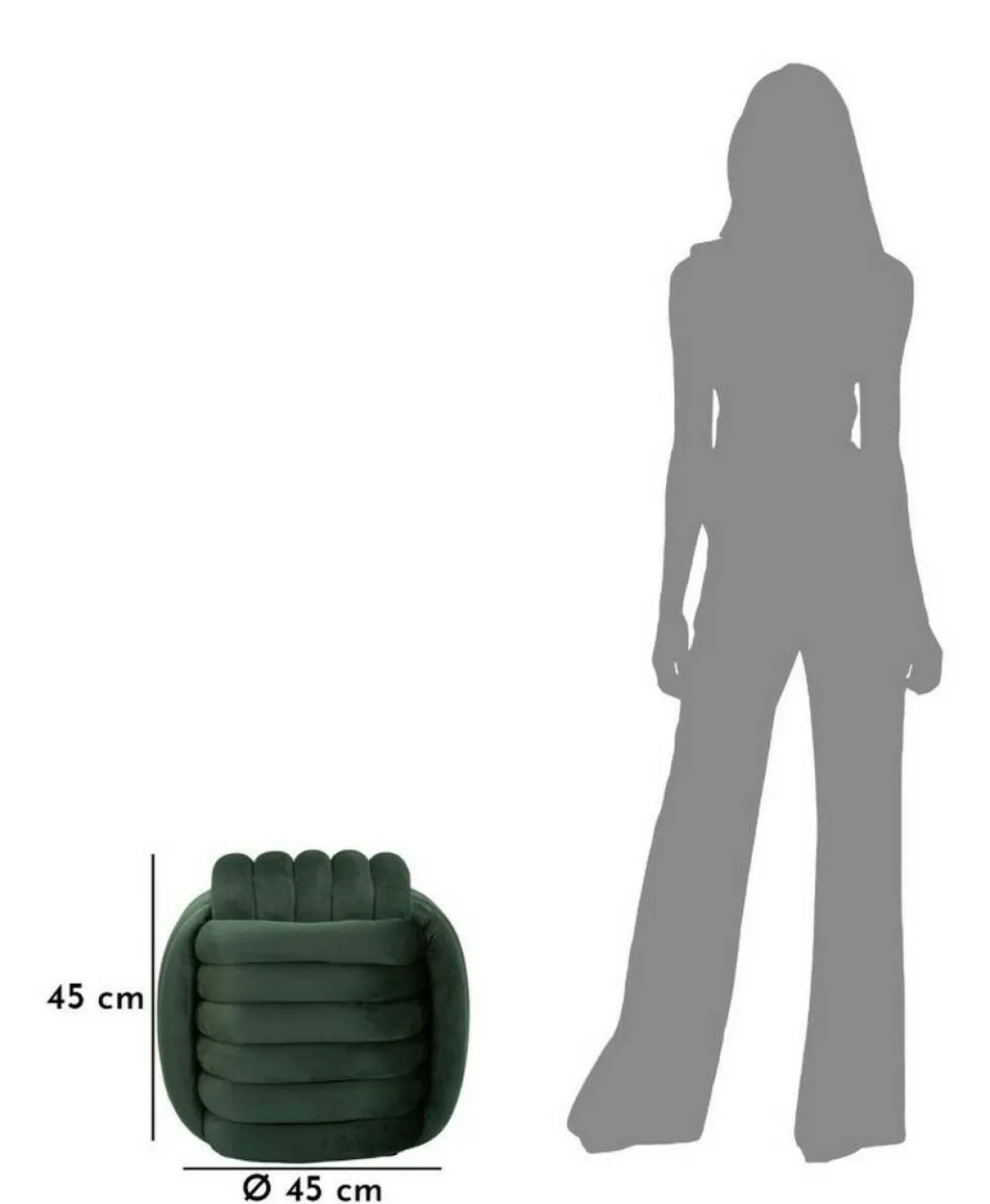 Pouf quadrato verde 45x45x45h cm - Bozzente