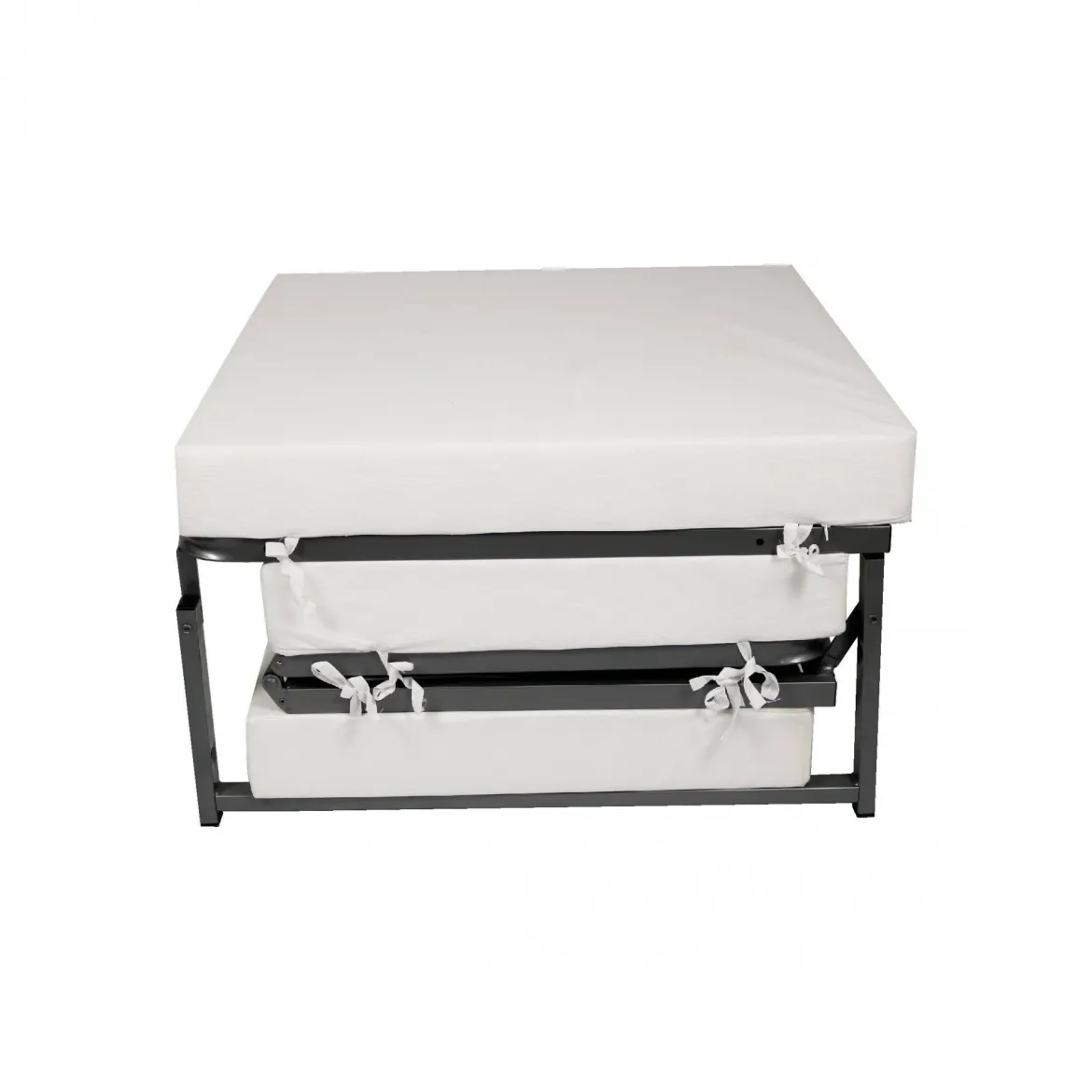 Pouf rettangolare azzurro 78x78x45h cm - letto Arno
