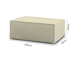 Pouf rettangolare beige 100x70x43h cm - Assisi