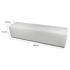 Pouf rettangolare bianco 180x40x42h cm - Apecchio