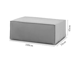 Pouf rettangolare grigio 100x70x43h cm - Assisi