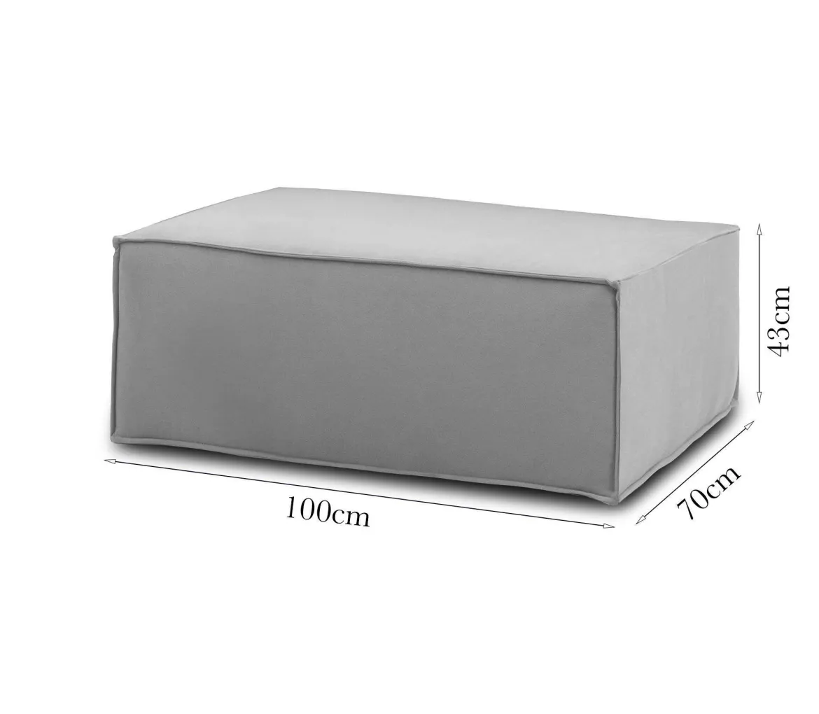 Pouf rettangolare grigio 100x70x43h cm - Assisi