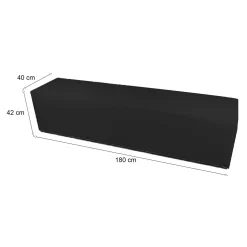 Pouf rettangolare nero 180x40x42h cm - Apecchio