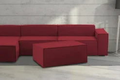 Pouf rettangolare rosso 100x70x43h cm - Assisi