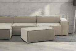 Pouf rettangolare tortora 100x70x43h cm - Assisi