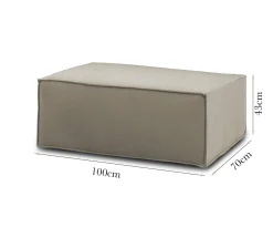 Pouf rettangolare tortora 100x70x43h cm - Assisi