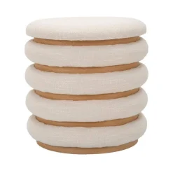 Pouf rotondo bianco 40x40x42h cm - Banskil
