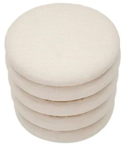 Pouf rotondo bianco 40x40x42h cm - Banskil