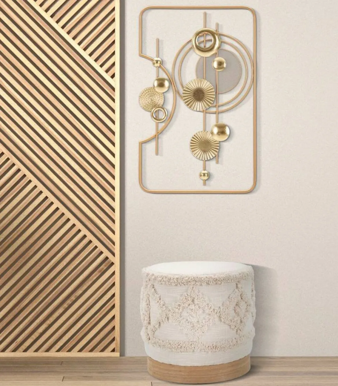 Pouf rotondo bianco 40x40x40h cm - Khaled