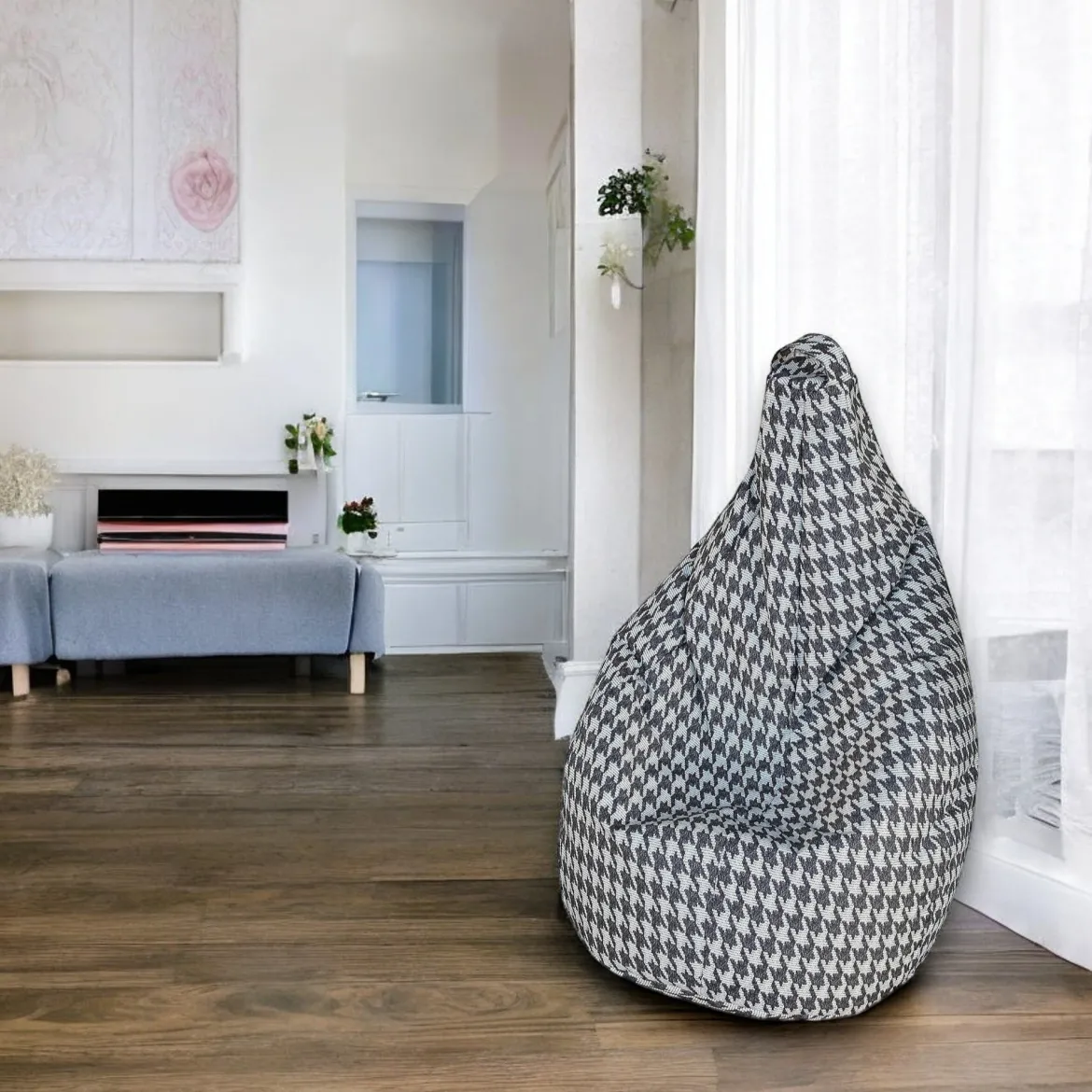 Pouf sacco a scacchi 80x80x120h cm - Maristella