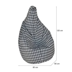 Pouf sacco a scacchi 80x80x120h cm - Maristella