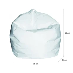 Pouf sacco bianco 65x65x50h cm - Ascia