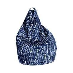 Pouf sacco blu e bianco 80x80x120h cm - Marisa