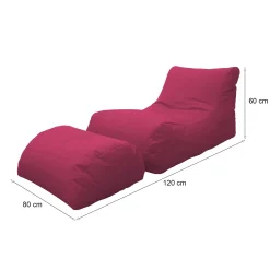 Pouf sacco fucsia 120x80x60h cm - Alton