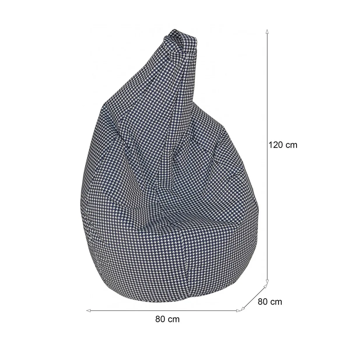 Pouf sacco nero e bianco 80x80x120h cm - Maristella