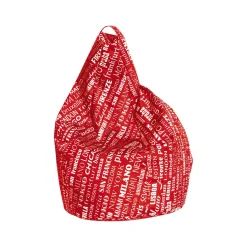 Pouf sacco rosso e bianco 80x80x120h cm - Marisa