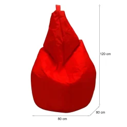 Pouf sacco rosso 80x80x120h cm - Angillina