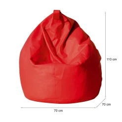 Pouf sacco rosso 70x70x110h cm - Azelia