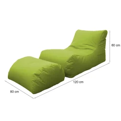 Pouf sacco verde 120x80x60h cm - Alton