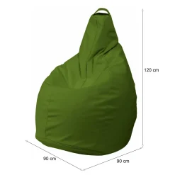 Pouf sacco verde 90x90x120h cm - Aunter