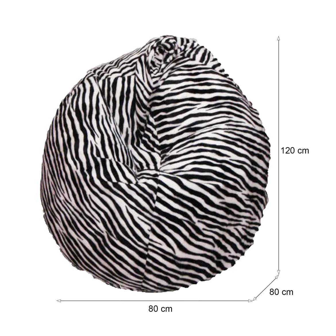 Pouf sacco zebra 80x80x120h cm - Lorenza