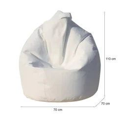 Pouf soggiorno sacco bianco 70x70x110h cm - Alez