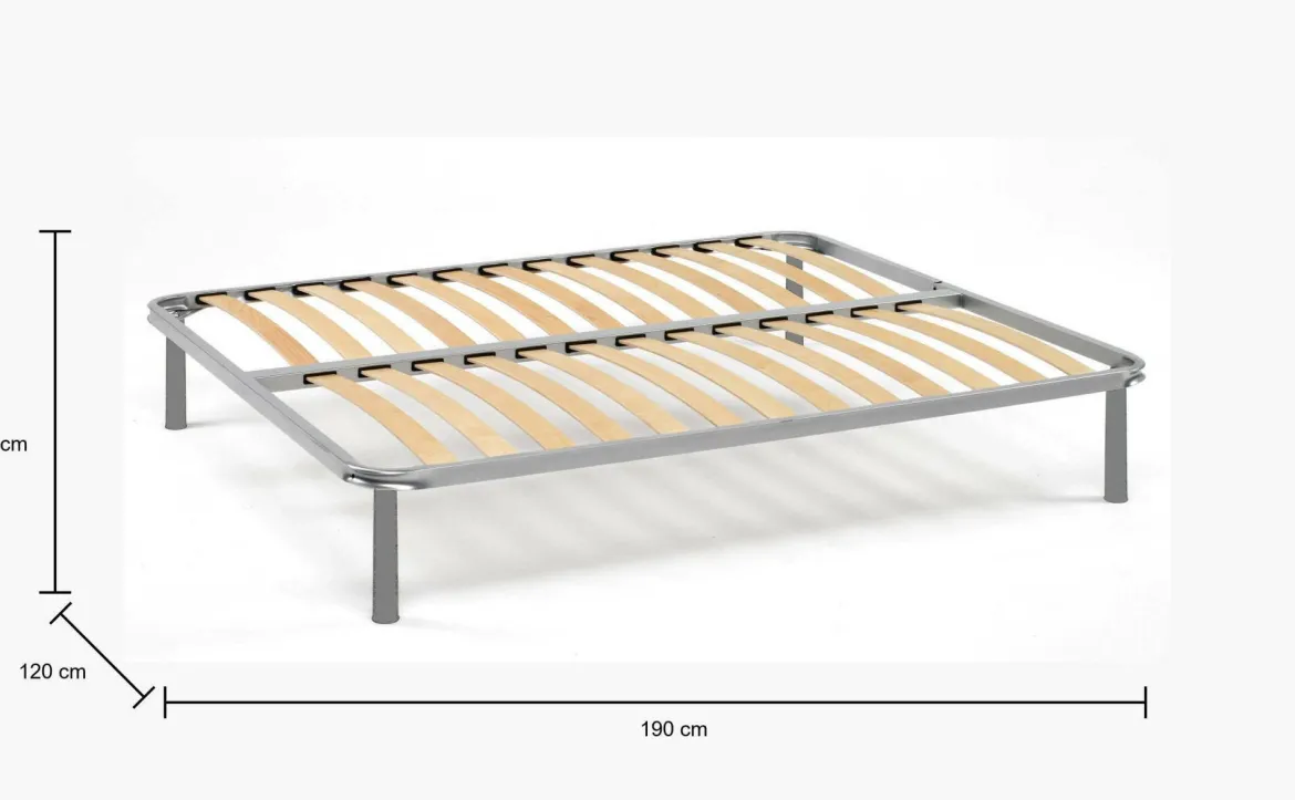 Rete letto piazza e mezza Artemisio, 100% Made in Italy, Cm 120x190h31