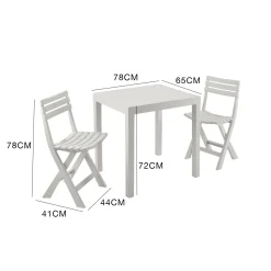 Salotto da esterno economico 2 sedie e tavolo bianco - Altar