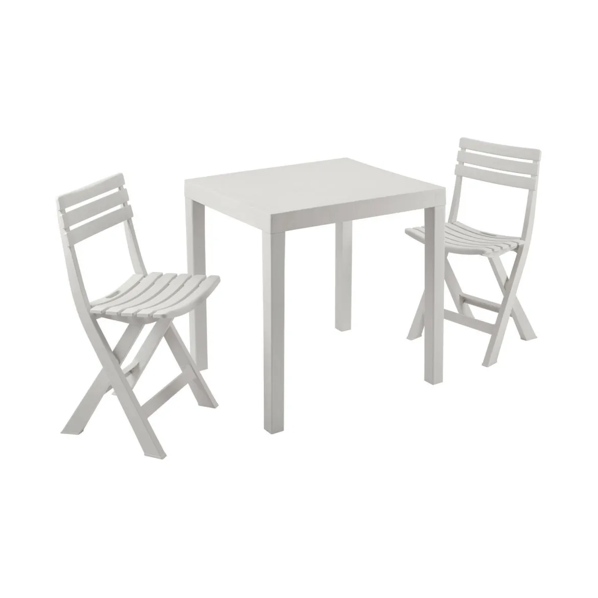 Salotto da esterno economico 2 sedie e tavolo bianco - Altar