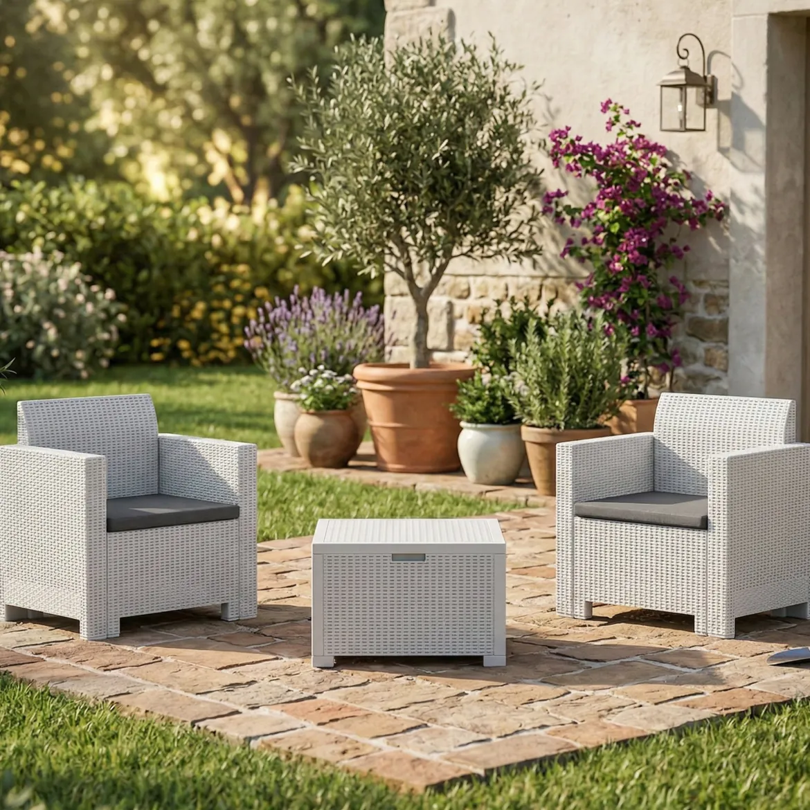 Salotto da esterno poltrone bianco - Apis