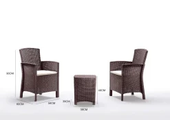 Salotto da esterno poltrone marrone - Armin