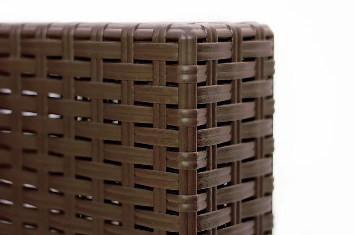 Salotto da esterno 5 posti e 1 tavolo effetto rattan marrone - Admiral