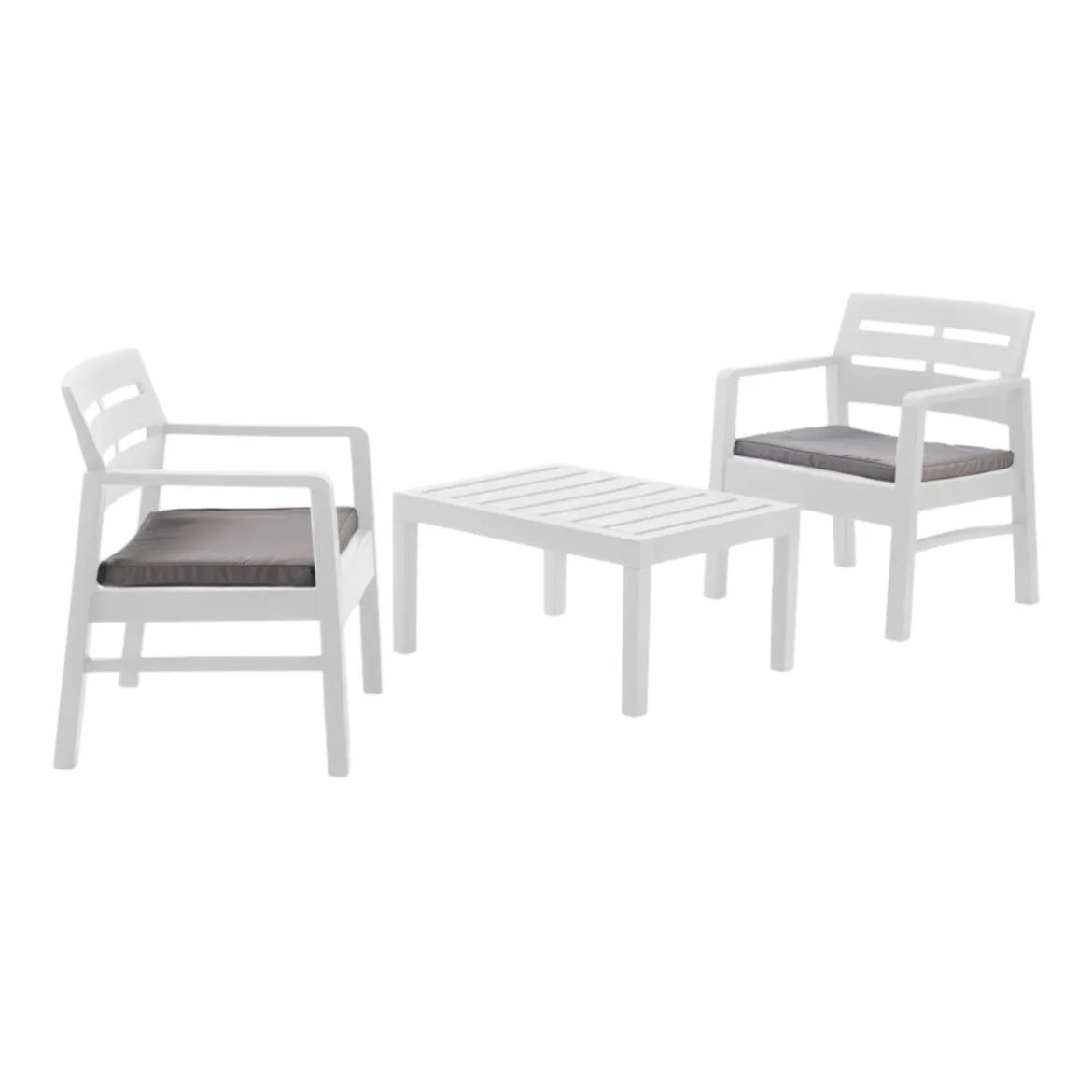 Salotto da giardino 2 poltrone bianco - Alfio