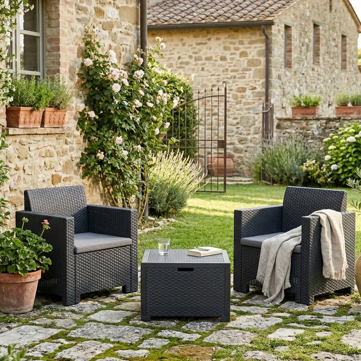 Salotto da giardino poltrone antracite - Apis