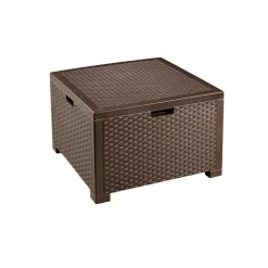 Salotto da giardino 2 posti e 1 tavolo effetto rattan marrone - Camini