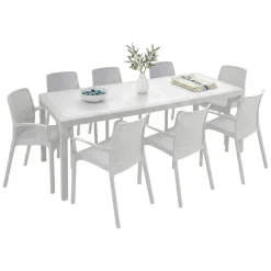 Salotto da giardino sedie effetto rattan bianco - Arret