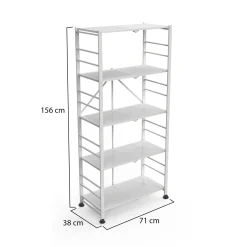 Scaffali Bianco 5 Ripiani Peso Supportato 40 kg, - Minori