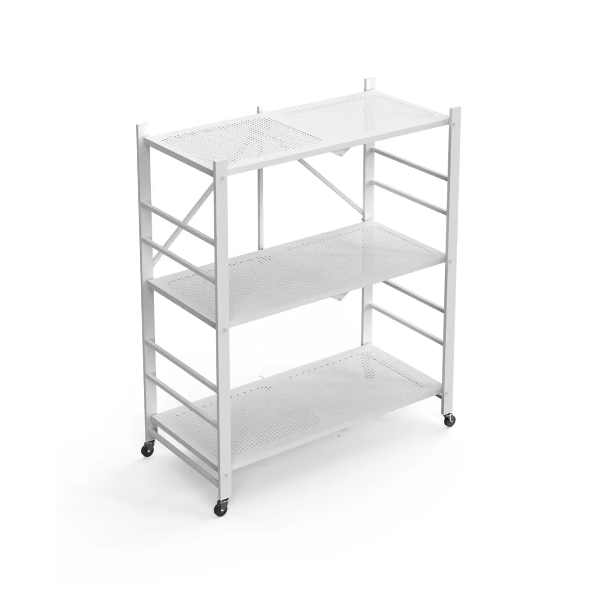 Scaffali Bianco Ruote 3 Ripiani, Peso Supportato 40 kg - Cossato